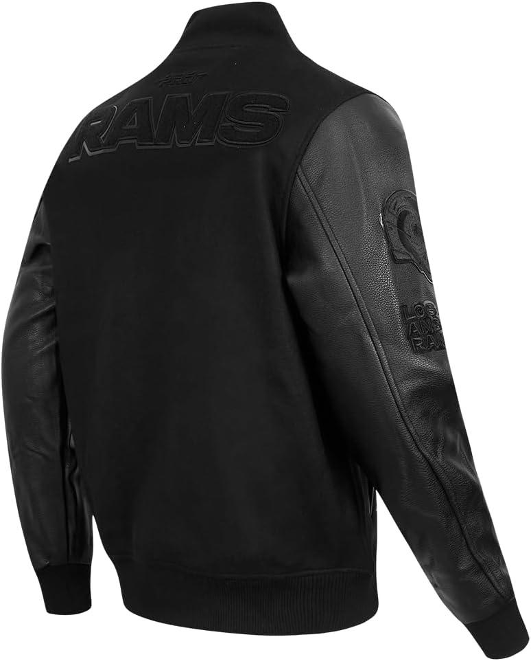 image:imagePro Standard Mens NFL Los Angeles Rams Classic Triple Black Varsity Jacket S