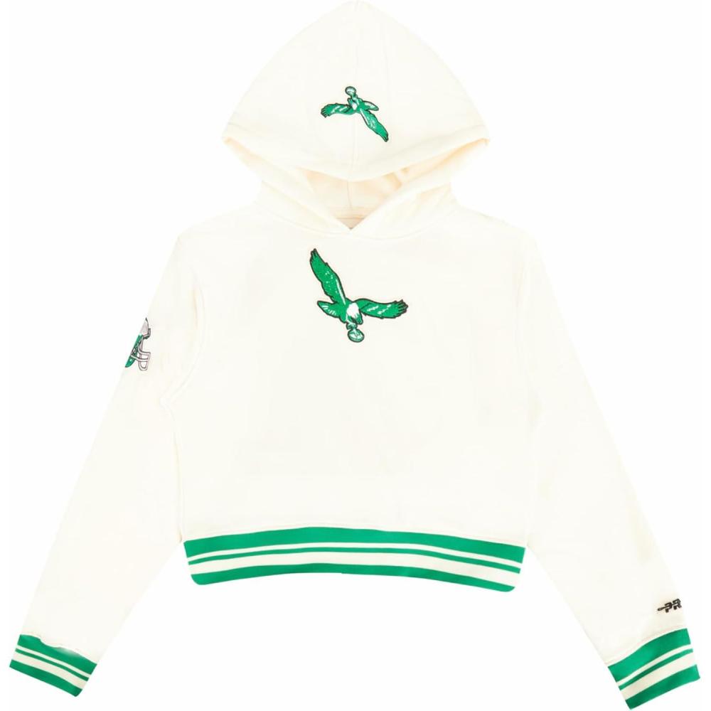 image:imagePro Standard Big Girls NFL Retro Classics Pull Over HoodieEggshell Kelly Green
