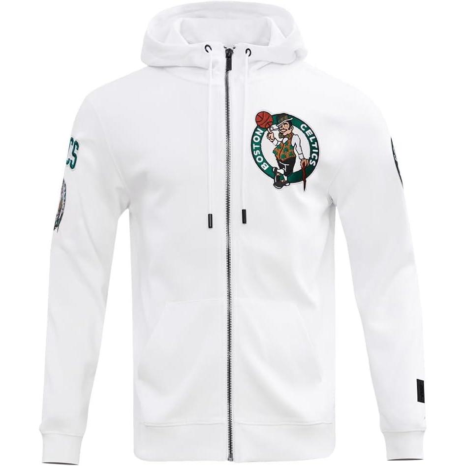 image:imagePro Standard Mens NBA Boston Celtics Classic Chenille Full Zip Hoodie White 3Xl