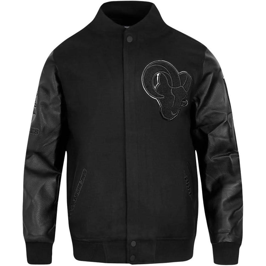 image:imagePro Standard Mens NFL Los Angeles Rams Classic Triple Black Varsity Jacket S