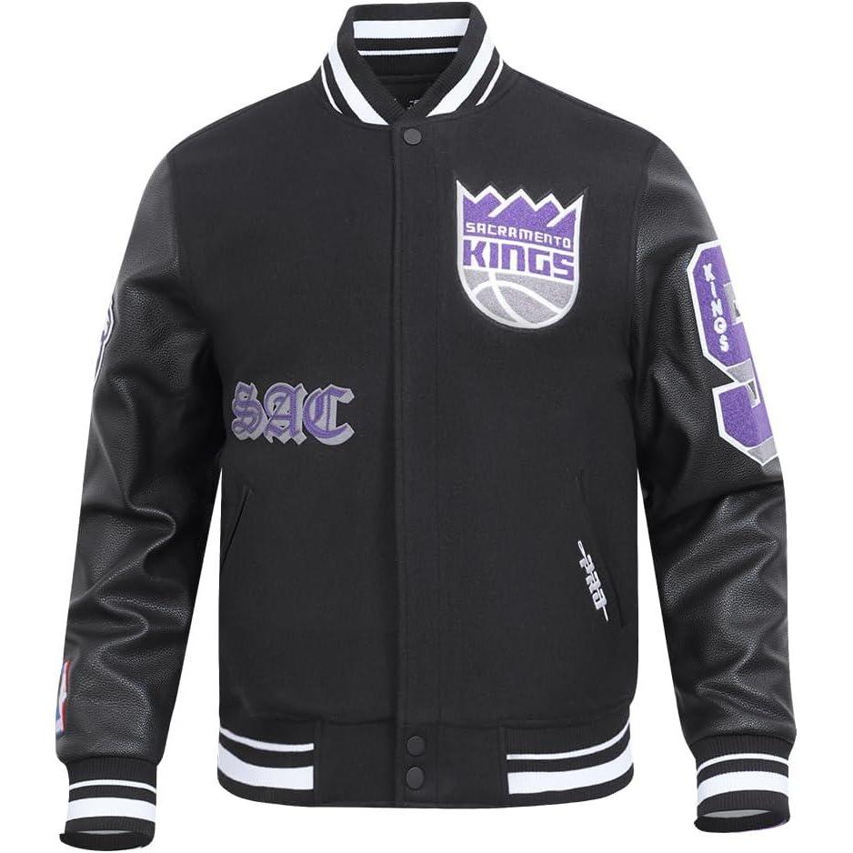 image:imagePro Standard NBA mens Mens Nba Old English Wool Varsity JacketBlack