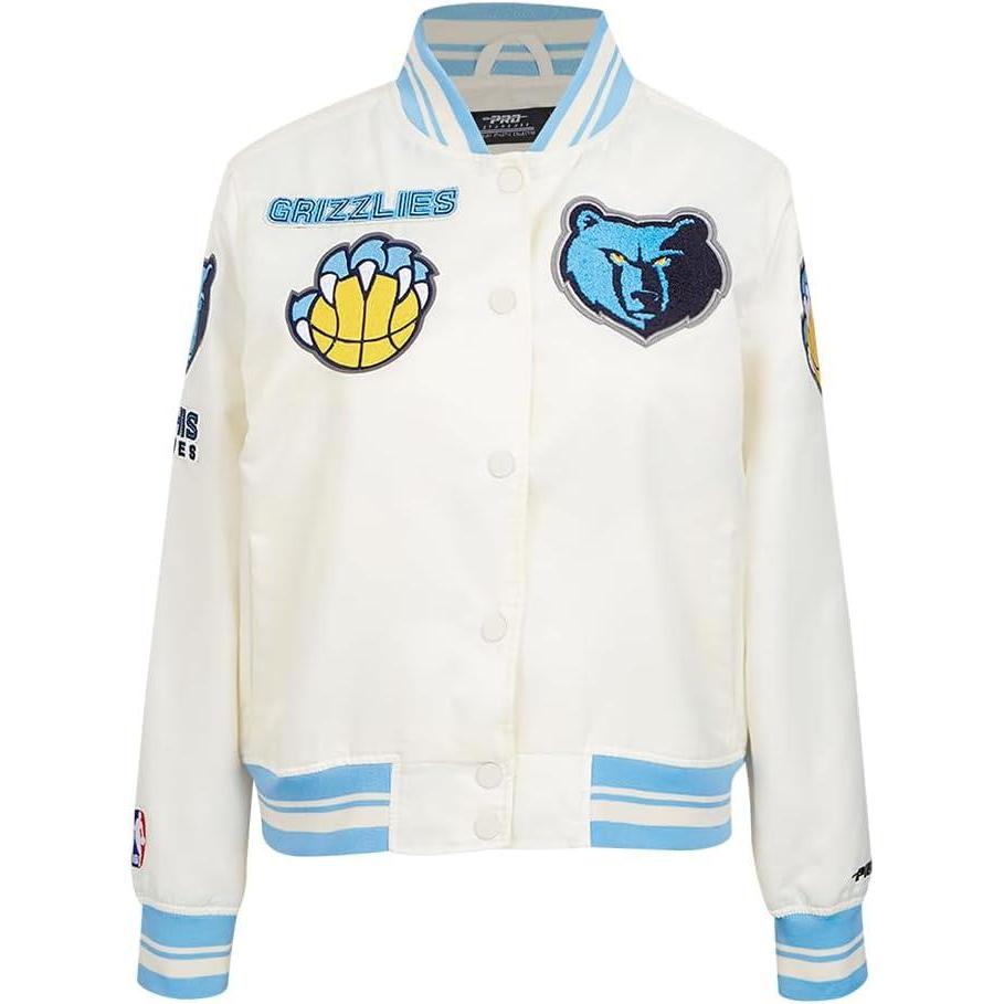 image:imagePro Standard NBA womens Womens Nba Retro Classics Satin JacketEggshell University Blue