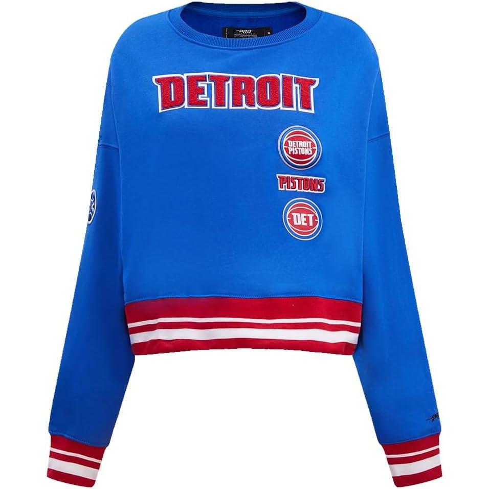 image:imagePro Standard Womens NBA Retro Classics Brushed Back French Terry Crewneck SweatshirtRoyal BlueRed