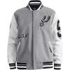 Pro Standard NBA mens Mens Nba Old English Wool Varsity Jacket(Heather Grey/White/Black)