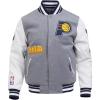Pro Standard NBA mens Mens Nba Old English Wool Varsity Jacket(Heather Grey/White/Midnight Navy)