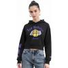 Pro Standard NBA womens Womens Nba Old English Brushed Back French Terry Cropped Pullover Hoodie(Black)