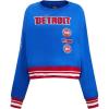 Pro Standard Womens NBA Retro Classics Brushed Back French Terry Crewneck Sweatshirt(Royal Blue/Red)