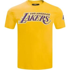 Pro Standard Mens NBA Classic Chenille Cotton Short Sleeve Tee(Yellow)