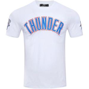 Pro Standard Mens NBA Oklahoma City Thunder Classic Chenille Cotton Short Sleeve Tee Black L