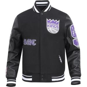 Pro Standard NBA mens Mens Nba Old English Wool Varsity Jacket(Black)
