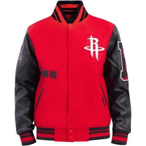Pro Standard NBA mens Mens Nba Old English Wool Varsity Jacket(Red/Black)