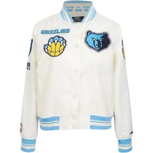 Pro Standard NBA womens Womens Nba Retro Classics Satin Jacket(Eggshell/ University Blue)