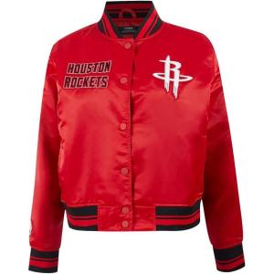 Pro Standard NBA womens Womens Nba Retro Classics Satin Jacket(Red/Black)