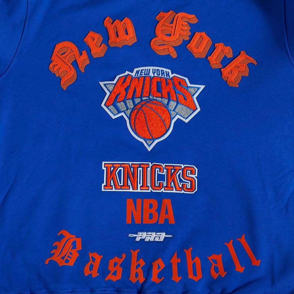 image:imagePro Standard Mens NBA Old English Brushed Back French Terry Crewneck SweatshirtRoyal Blue