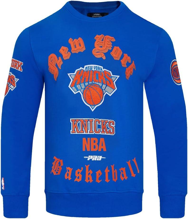 image:imagePro Standard Mens NBA Old English Brushed Back French Terry Crewneck SweatshirtRoyal Blue