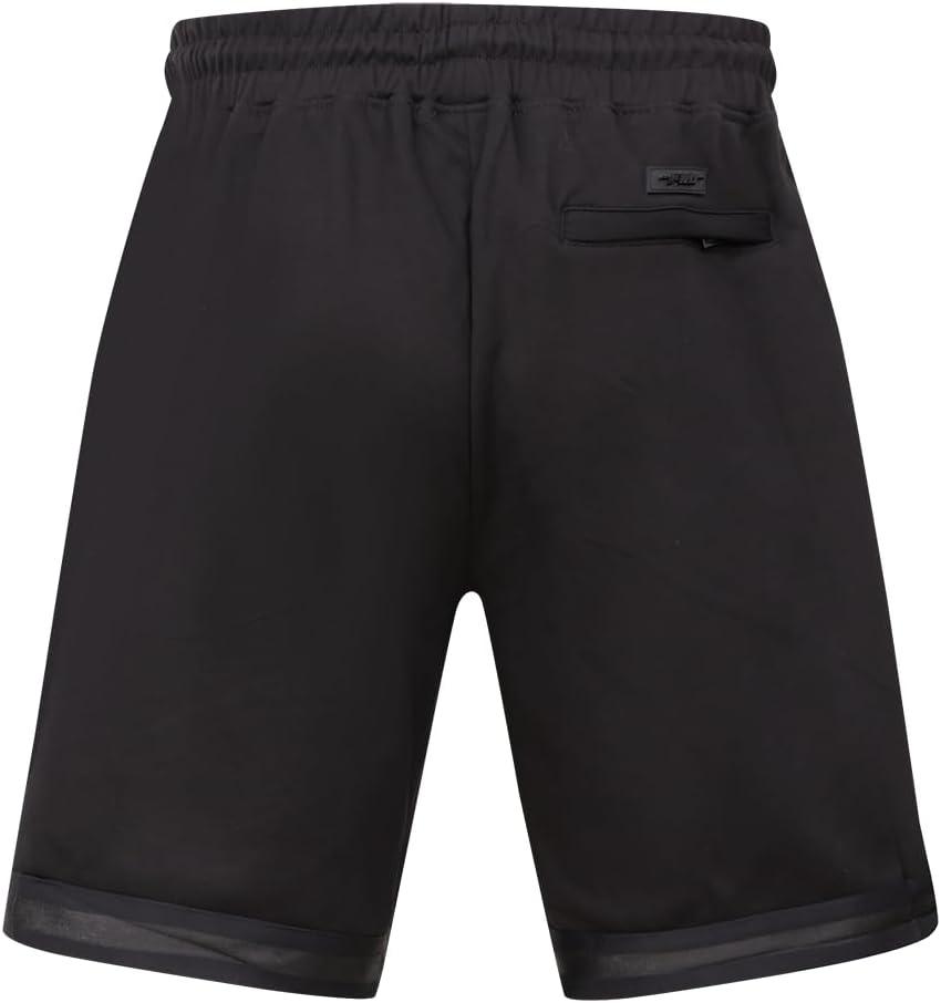 image:imagePro Standard NBA Mens Mens NBA Classic Triple Black Cotton Double Knit Athletic ShortBlack