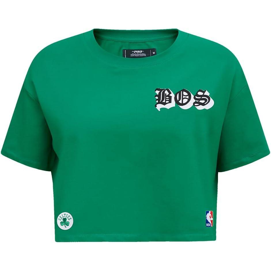 image:imagePro Standard Womens NBA Old English Cotton Short Sleeve Boxy TeeKelly Green