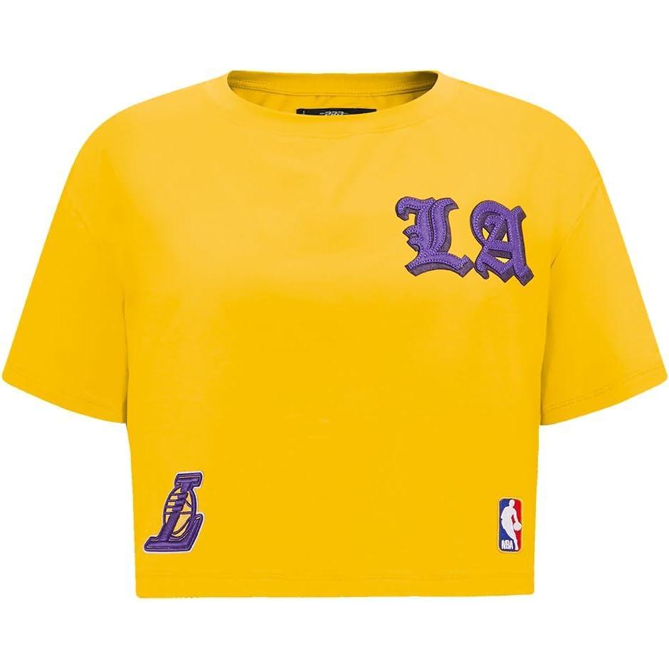 image:imagePro Standard Womens NBA Old English Cotton Short Sleeve Boxy TeeYellow