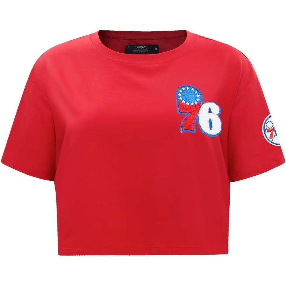 image:imageWomens NBA Classic Chenille Cotton Short Sleeve Boxy TeeRed