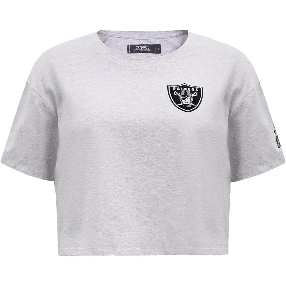 image:imageWomens NFL Classic Chenille Cotton Single Jersey Short Sleeve Boxy TeeHeather Grey