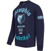 Pro Standard Mens NBA Old English Brushed Back French Terry Crewneck Sweatshirt(Midnight Navy)