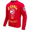 Pro Standard Mens NBA Old English Brushed Back French Terry Crewneck Sweatshirt(Red)