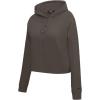 Pro Standard Womens NBA Neutral Cropped Pullover Hoodie(Dark Taupe)