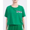 Pro Standard Womens NBA Old English Cotton Short Sleeve Boxy Tee(Kelly Green)