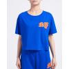 Pro Standard Womens NBA Old English Cotton Short Sleeve Boxy Tee(Royal Blue)