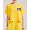 Pro Standard Womens NBA Old English Cotton Short Sleeve Boxy Tee(Yellow)