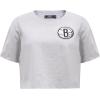 Womens NBA Classic Chenille Cotton Short Sleeve Boxy Tee(Heather Grey)