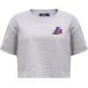 Womens NBA Classic Chenille Cotton Short Sleeve Boxy Tee(Heather Grey)
