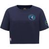 Womens NBA Classic Chenille Cotton Short Sleeve Boxy Tee(Midnight Navy)