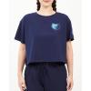 Womens NBA Classic Chenille Cotton Short Sleeve Boxy Tee(Midnight Navy)