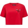 Womens NBA Classic Chenille Cotton Short Sleeve Boxy Tee(Red)