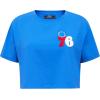 Womens NBA Classic Chenille Cotton Short Sleeve Boxy Tee(Royal Blue)