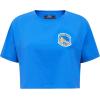 Womens NBA Classic Chenille Cotton Short Sleeve Boxy Tee(Royal Blue)