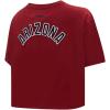 Womens NFL Classic Chenille Cotton Single Jersey Short Sleeve Boxy Tee(Cardinal Red)