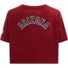 Womens NFL Classic Chenille Cotton Single Jersey Short Sleeve Boxy Tee(Cardinal Red)