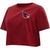 Womens NFL Classic Chenille Cotton Single Jersey Short Sleeve Boxy Tee(Cardinal Red)