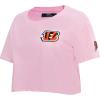 Womens NFL Classic Chenille Cotton Single Jersey Short Sleeve Boxy Tee(Cincinnati Bengals  Pink)