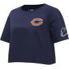 Womens NFL Classic Chenille Cotton Single Jersey Short Sleeve Boxy Tee(Midnight Navy)