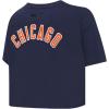 Womens NFL Classic Chenille Cotton Single Jersey Short Sleeve Boxy Tee(Midnight Navy)