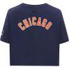 Womens NFL Classic Chenille Cotton Single Jersey Short Sleeve Boxy Tee(Midnight Navy)