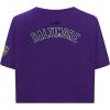 Womens NFL Classic Chenille Cotton Single Jersey Short Sleeve Boxy Tee(Purple)