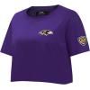 Womens NFL Classic Chenille Cotton Single Jersey Short Sleeve Boxy Tee(Purple)