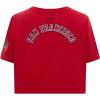 Womens NFL Classic Chenille Cotton Single Jersey Short Sleeve Boxy Tee(Red)