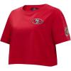 Womens NFL Classic Chenille Cotton Single Jersey Short Sleeve Boxy Tee(Red)