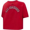 Womens NFL Classic Chenille Cotton Single Jersey Short Sleeve Boxy Tee(Red)