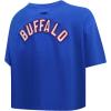 Womens NFL Classic Chenille Cotton Single Jersey Short Sleeve Boxy Tee(Royal Blue)